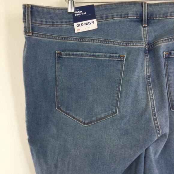 Old Navy Women Mid Rise Kicker Boot Cut Denim Jeans Willow Blue Plus Size 26 NWT - Picture 8 of 15